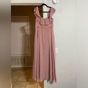 Dusty Rose bridesmaid dress.